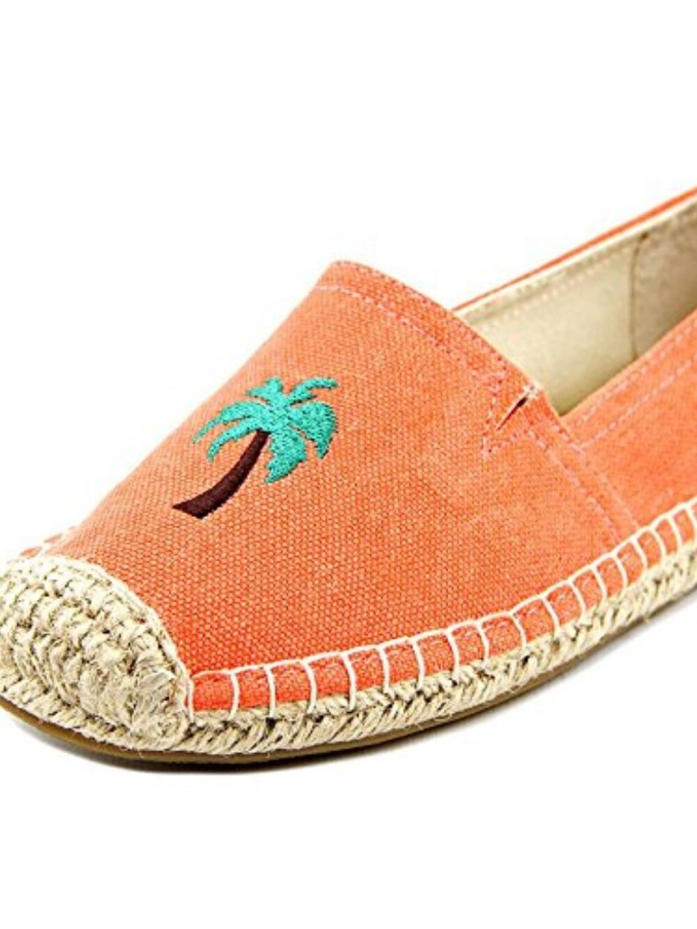 NEW 1.4.3. Girl Island Canvas Espadrilles w/ Palm Tree Coral Sz 5.5